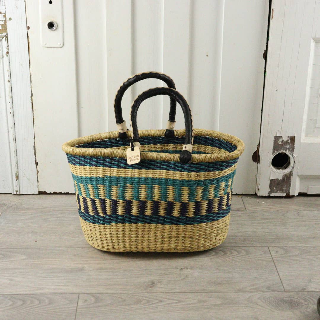 Oval Basket with Two Handles Medium - Traditional Palette