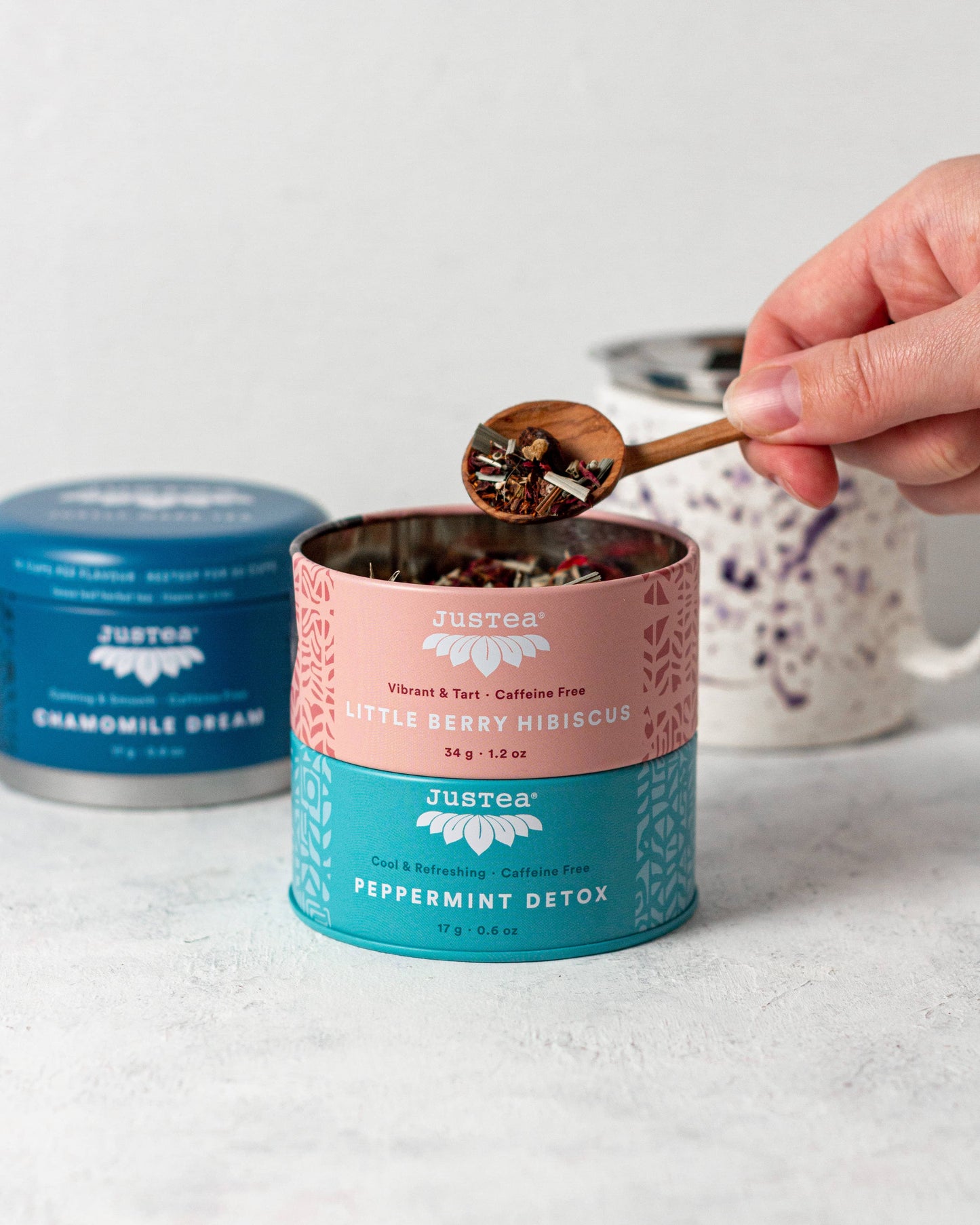 Herbal Tea Trio Tin & Spoon - Organic, Fair-Trade Tea Gift