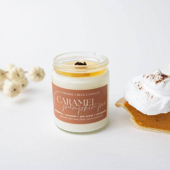 CARAMEL PUMPKIN PIE 8oz Single Wick Soy Candle