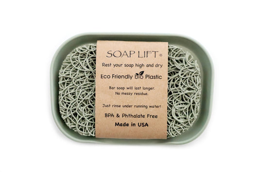 Waterfall Soap Dish Set w/ Soap Lift Soap Saver - Sage