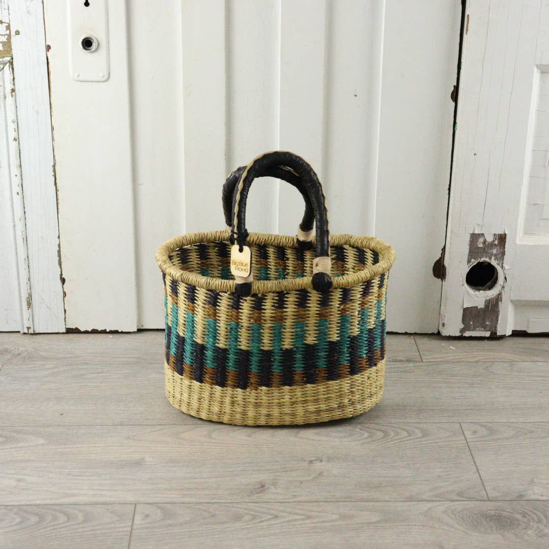 Oval Basket with Two Handles Medium - Traditional Palette