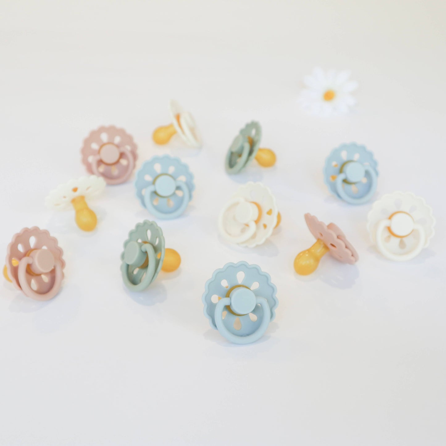 Natural Latex Pacifiers - Size 2 (6-18M): Sage & Dusty Blue