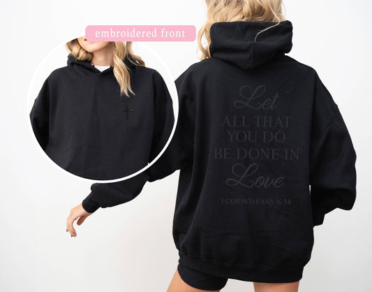 Printed Verse Hoodie - Black