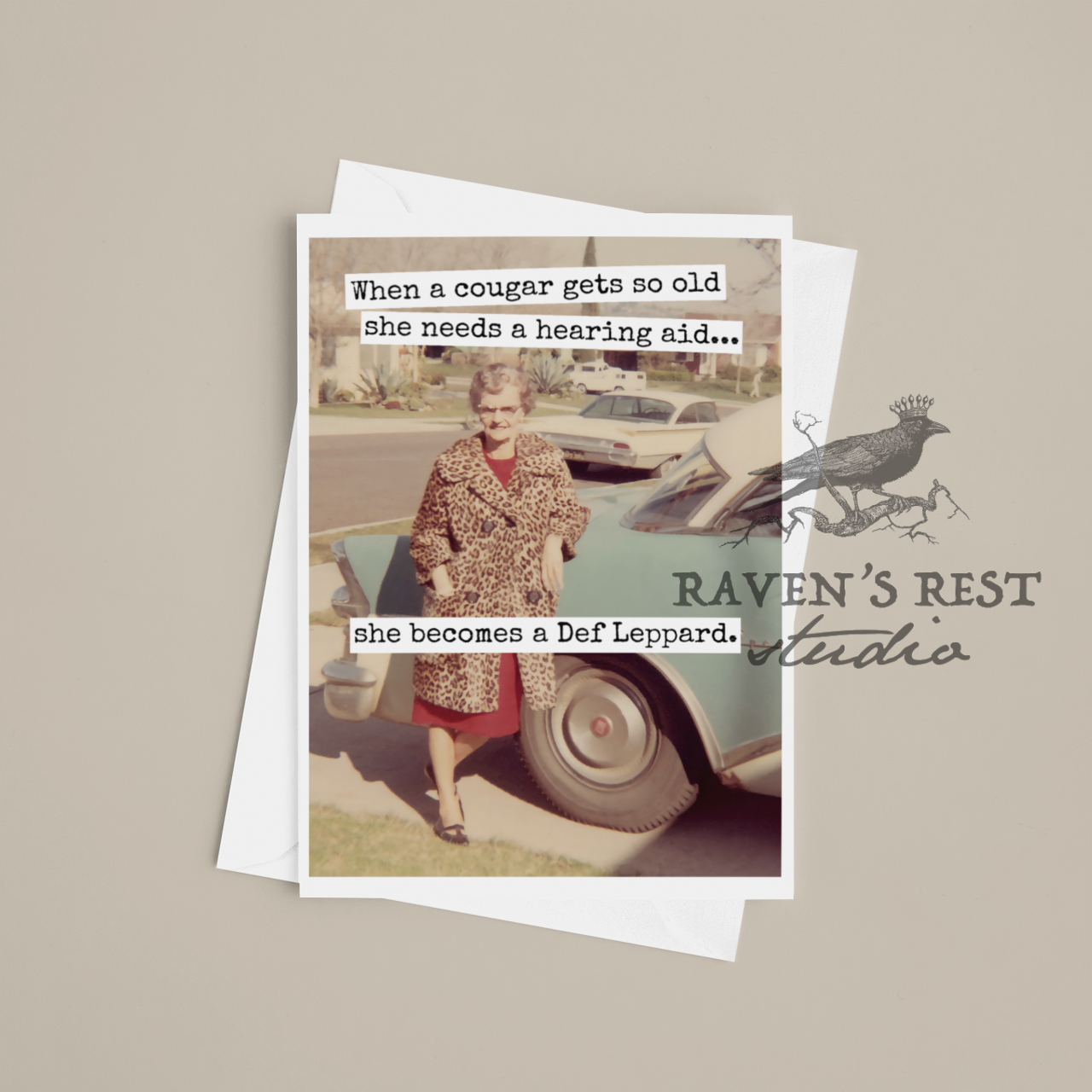 Funny Birthday Card. When A Cougar Gets So Old... Vintage.