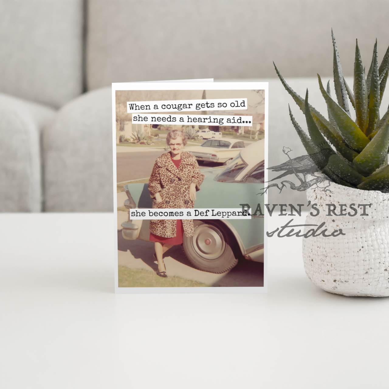 Funny Birthday Card. When A Cougar Gets So Old... Vintage.