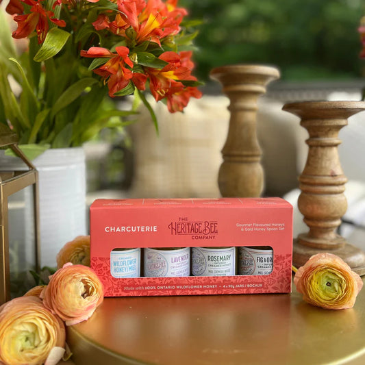 CHARCUTERIE Gourmet Honey Gift Set with Golden Spoon