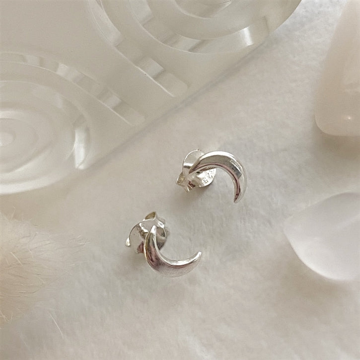 New Moon Sterling Silver Earrings