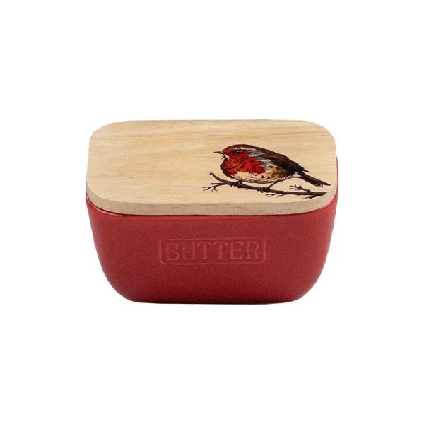 Robin Red Butter Dish