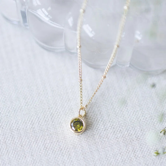 Luster Necklace - Moss Green