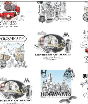 Harry Potter Stamps - Wizarding Locations - White