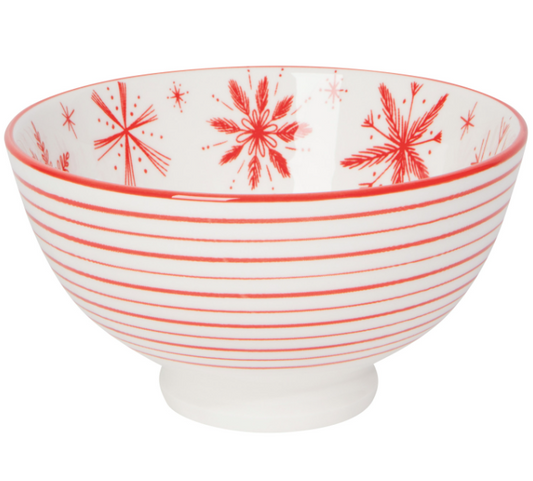 Snowflakes Stamped Christmas Bowl 4 Inch