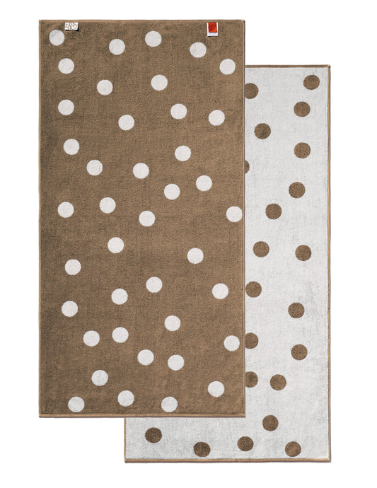 Scattered Polka Dot Khaki Bath Towel