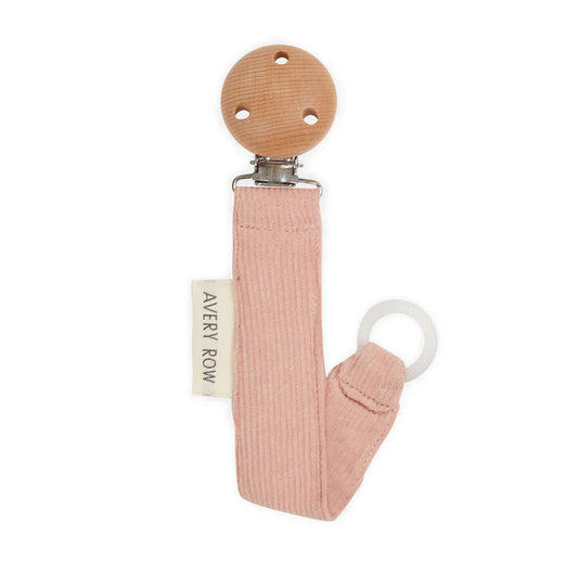 Avery Row Pacifier Clip Corduroy Pink
