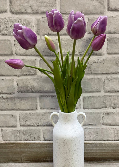 12" Fresh Touch Lavender White Tulip