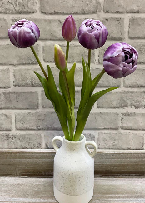 18" Fresh Touch Lavender White Tulip