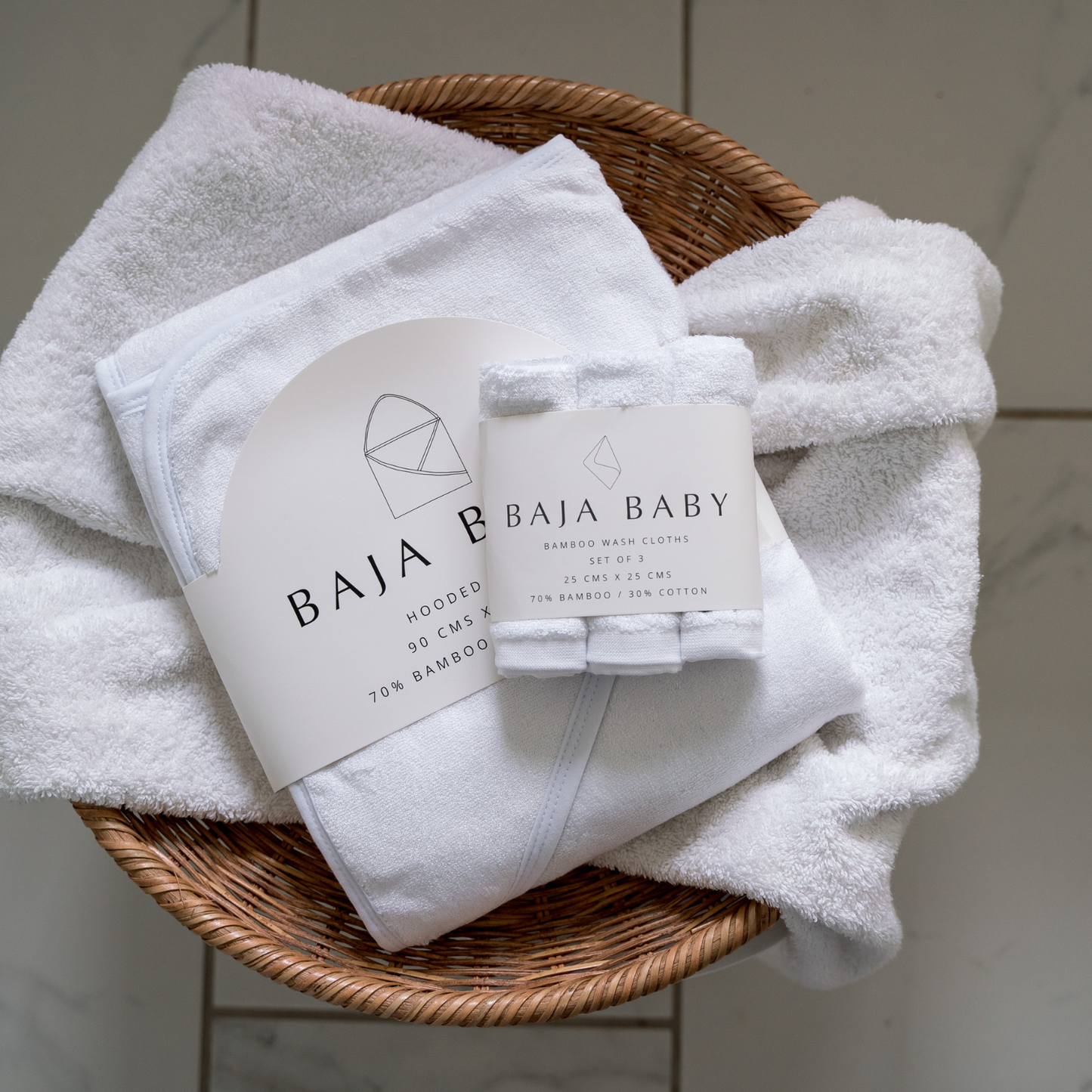Bamboo/Cotton Hooded Towels: True Blue