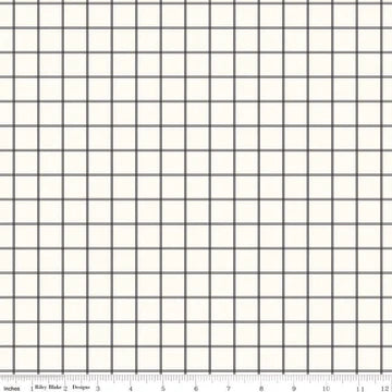 Midnight Meadows -Grid - Cream