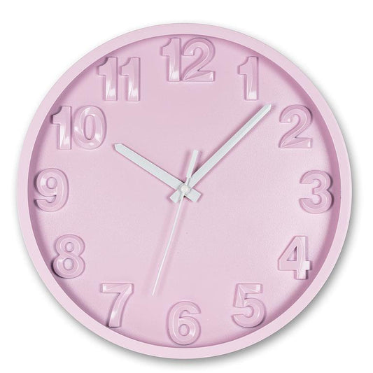 Pink - Bold Number Wall Clock