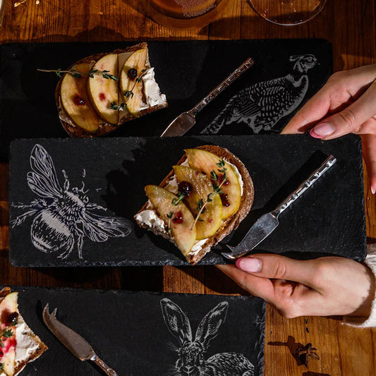 Slate cheese Board with Knife Set