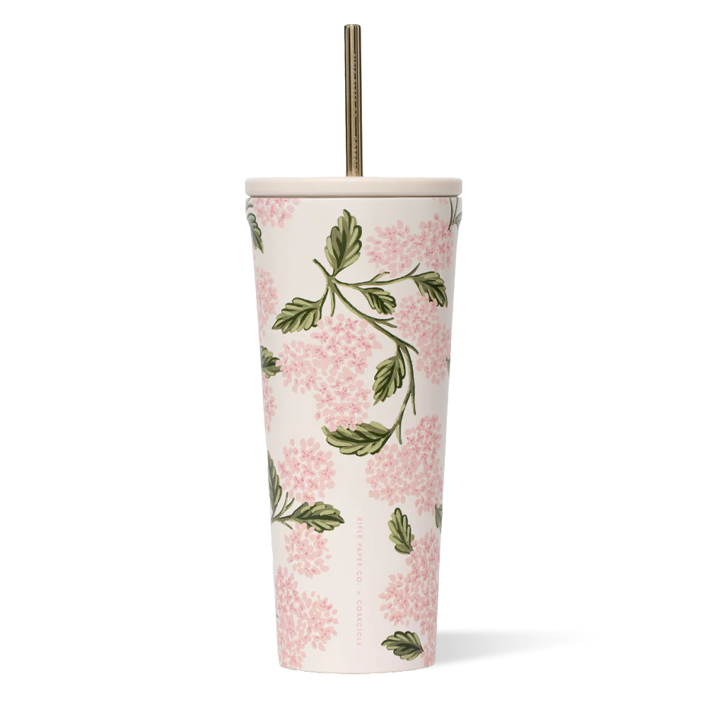 Rifle Paper Co Cold Cup 24oz - Pink Hydrangea