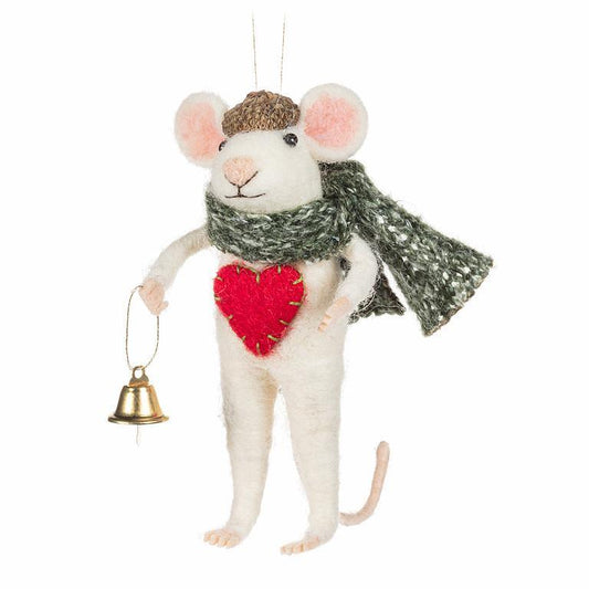 Felt Mouse with Heart and Bell