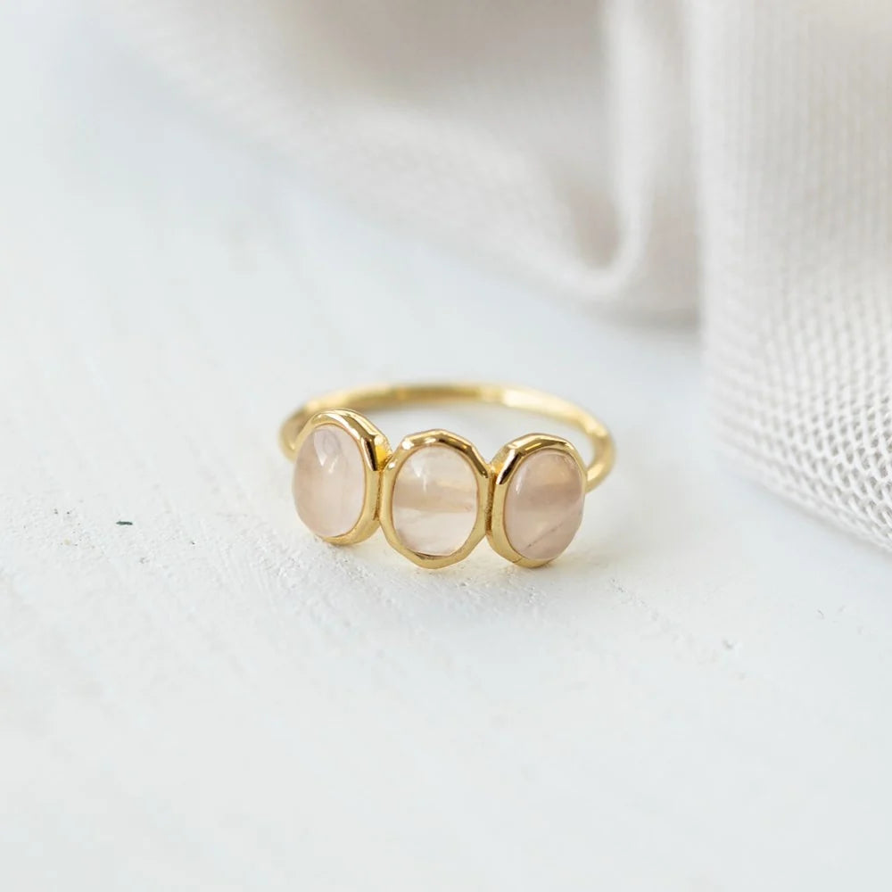 Tri Essence  Rose Quartz Ring