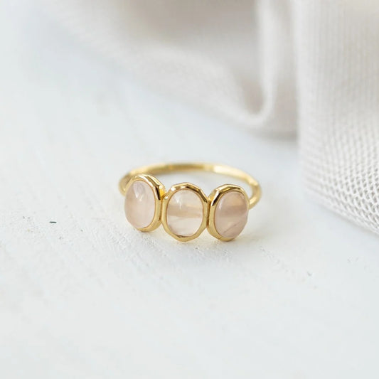 Tri Essence  Rose Quartz Ring