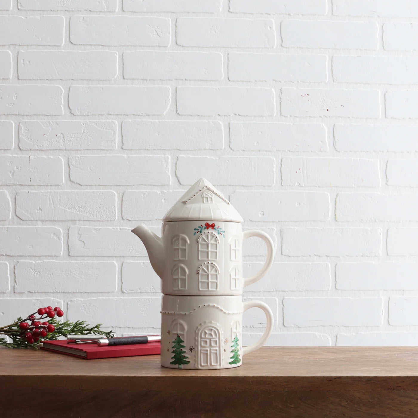 Stacked Home Tea Pot and Mug
