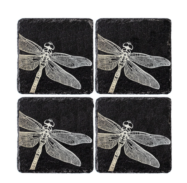 Slate Coaster Set of 4 - Dragonfly