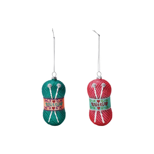 Glass Knitting Ornament