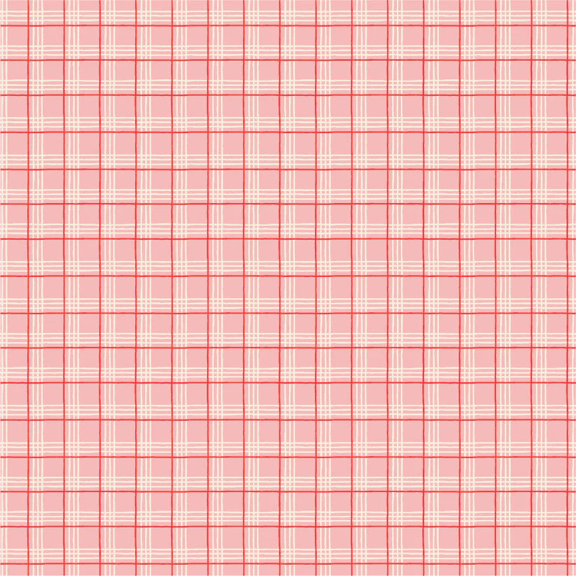 Christmas Plaid Pink - Oh What Fun by Poppi Cotton