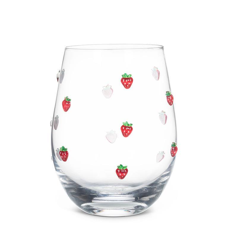 Stemless Wine Glass - Strawberry
