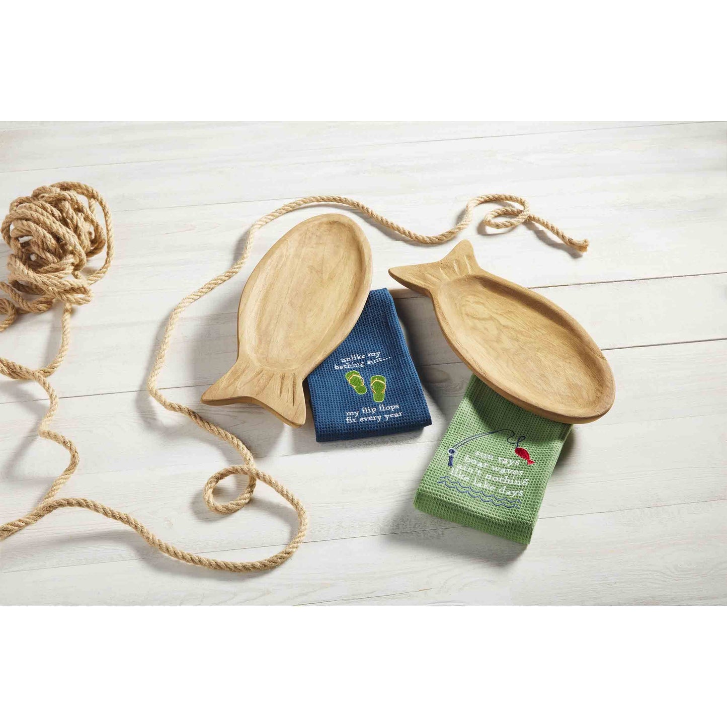 Sunny Day Fish Board Tray and Towel Set