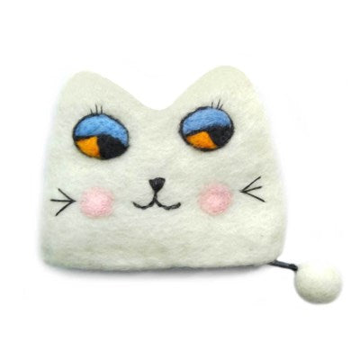 White Cat Purse - Felt