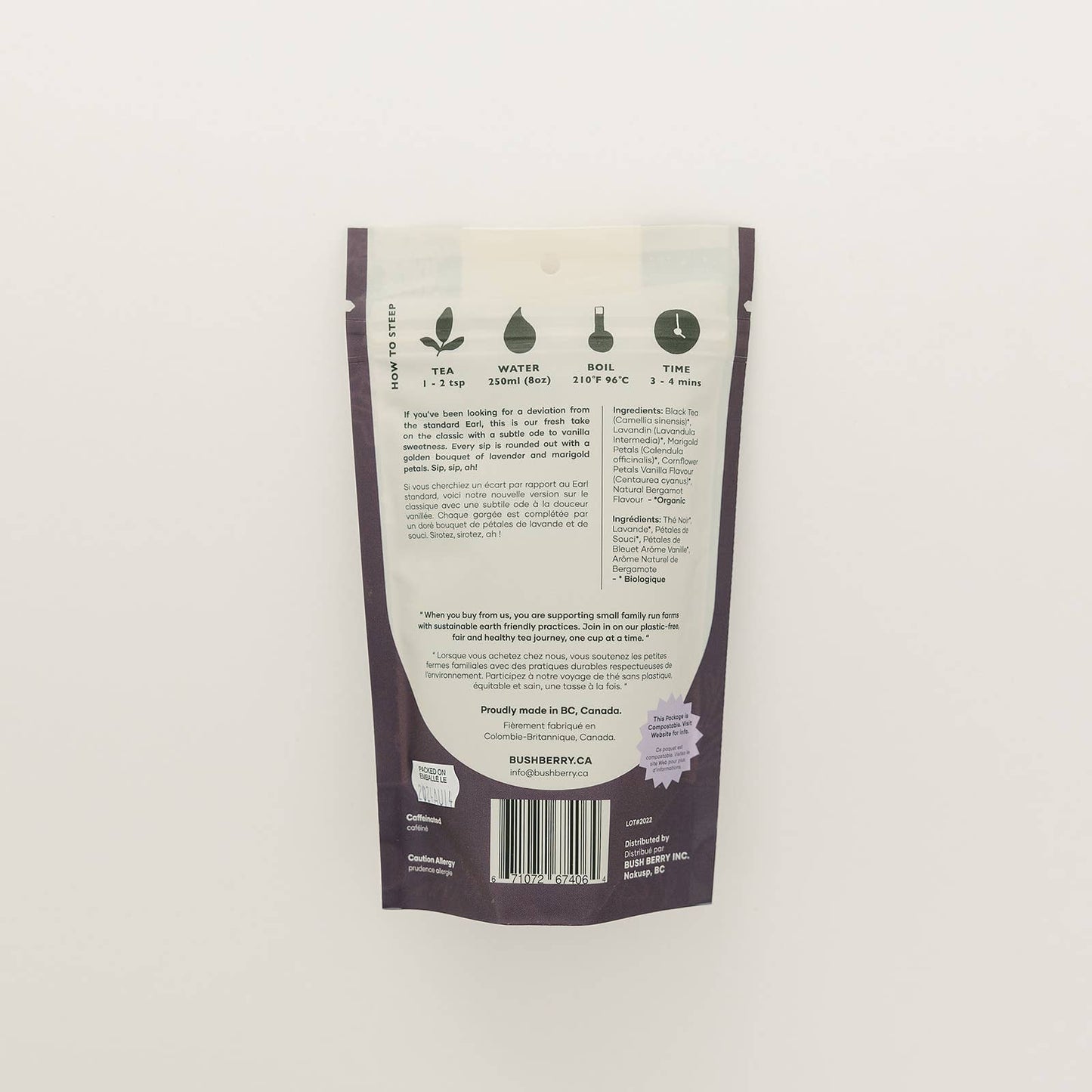 Organic Lavender Earl Loose leaf tea