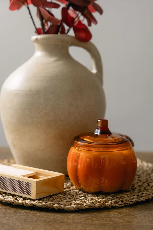 Glass Pumpkin Candle
