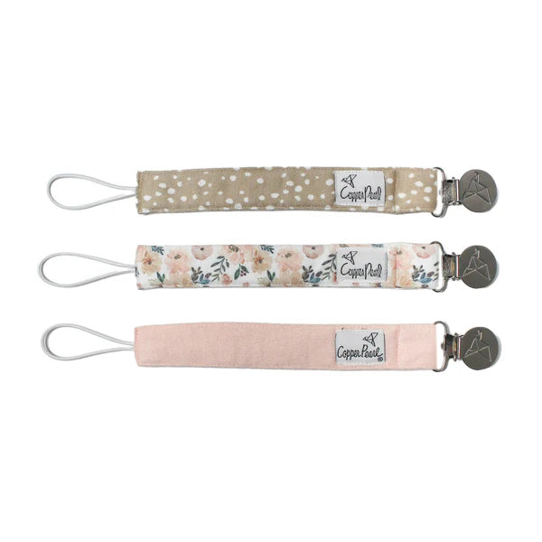 Autumn Binky Clip Set - Copper Pearl
