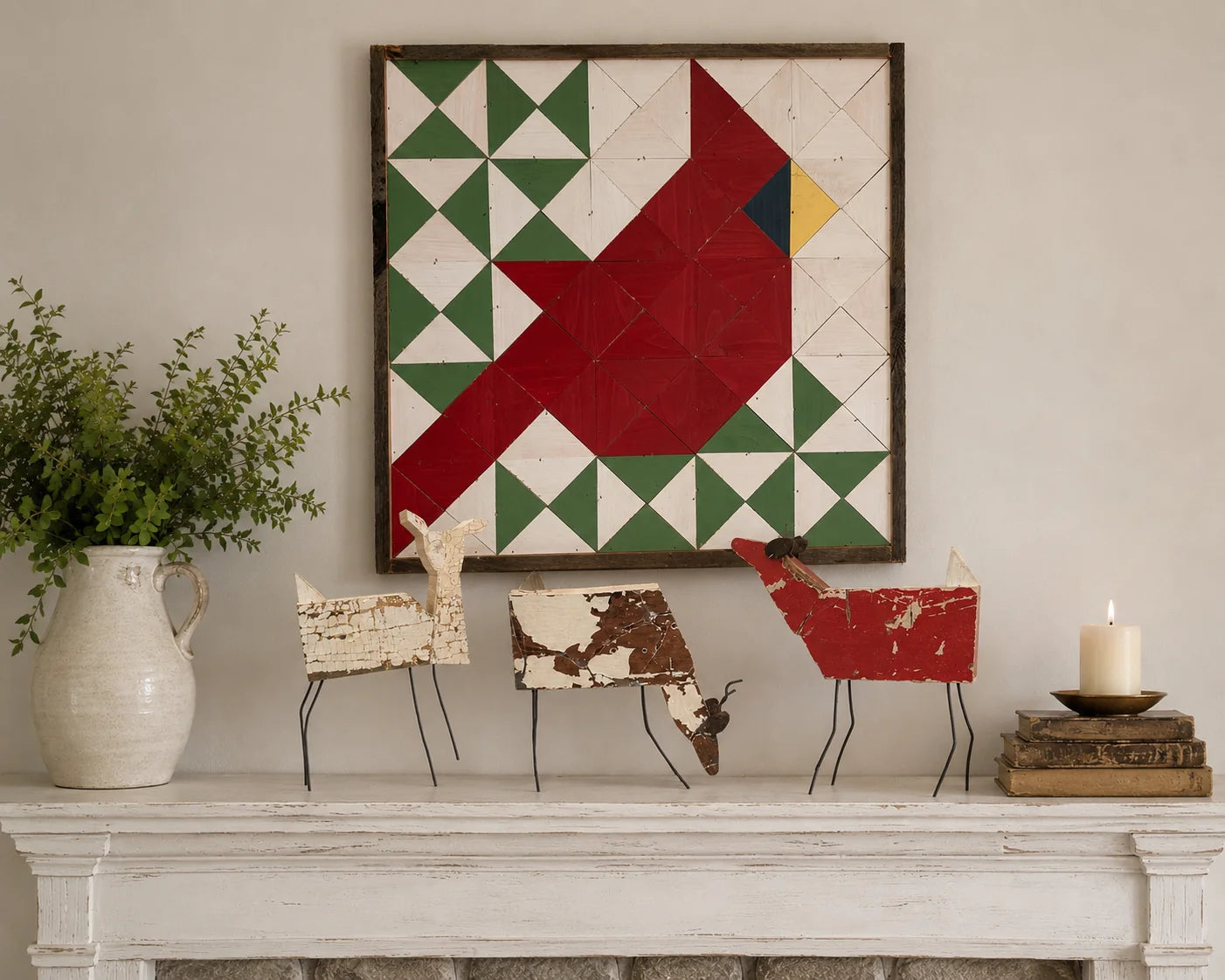 Wooden Cardinal Barn Quilt