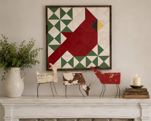 Wooden Cardinal Barn Quilt