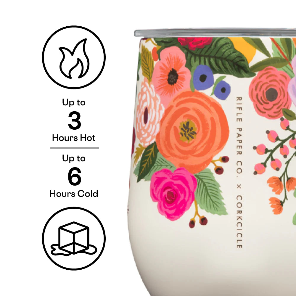 Rifle Paper Co Stemless 12oz -Garden Party Cream
