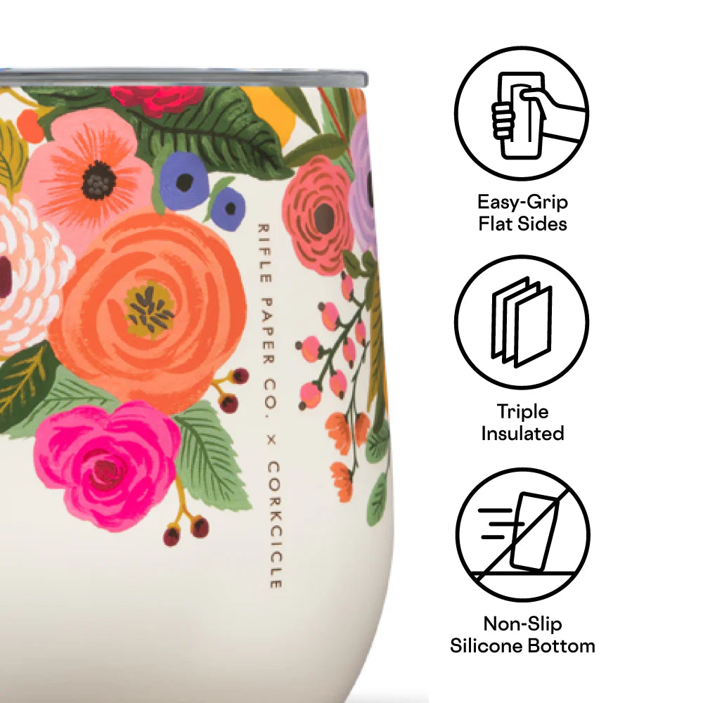 Rifle Paper Co Stemless 12oz -Garden Party Cream
