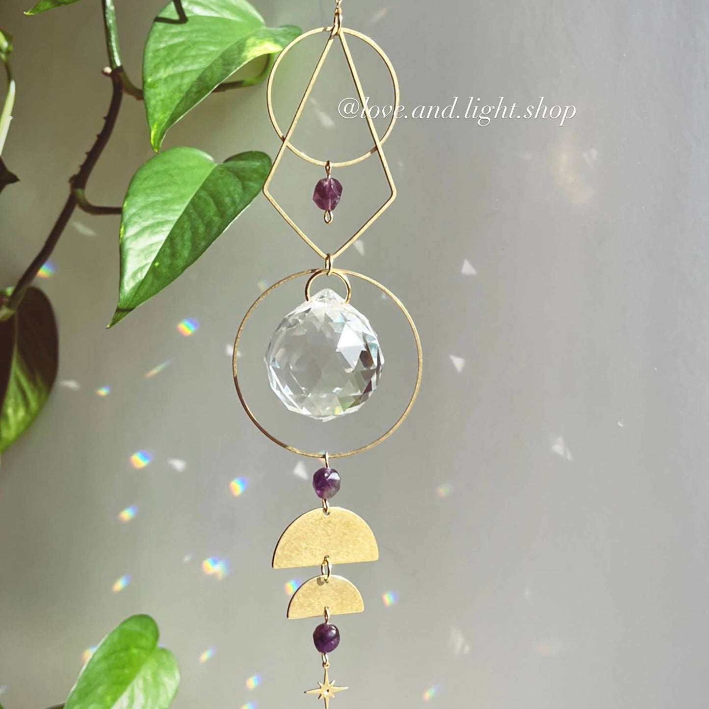 ESTELLA Celestial Suncatcher + Amethyst Crystal Beads