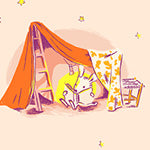 Windham Fabrics - Lucky Rabbit - Quilt Tent Blush