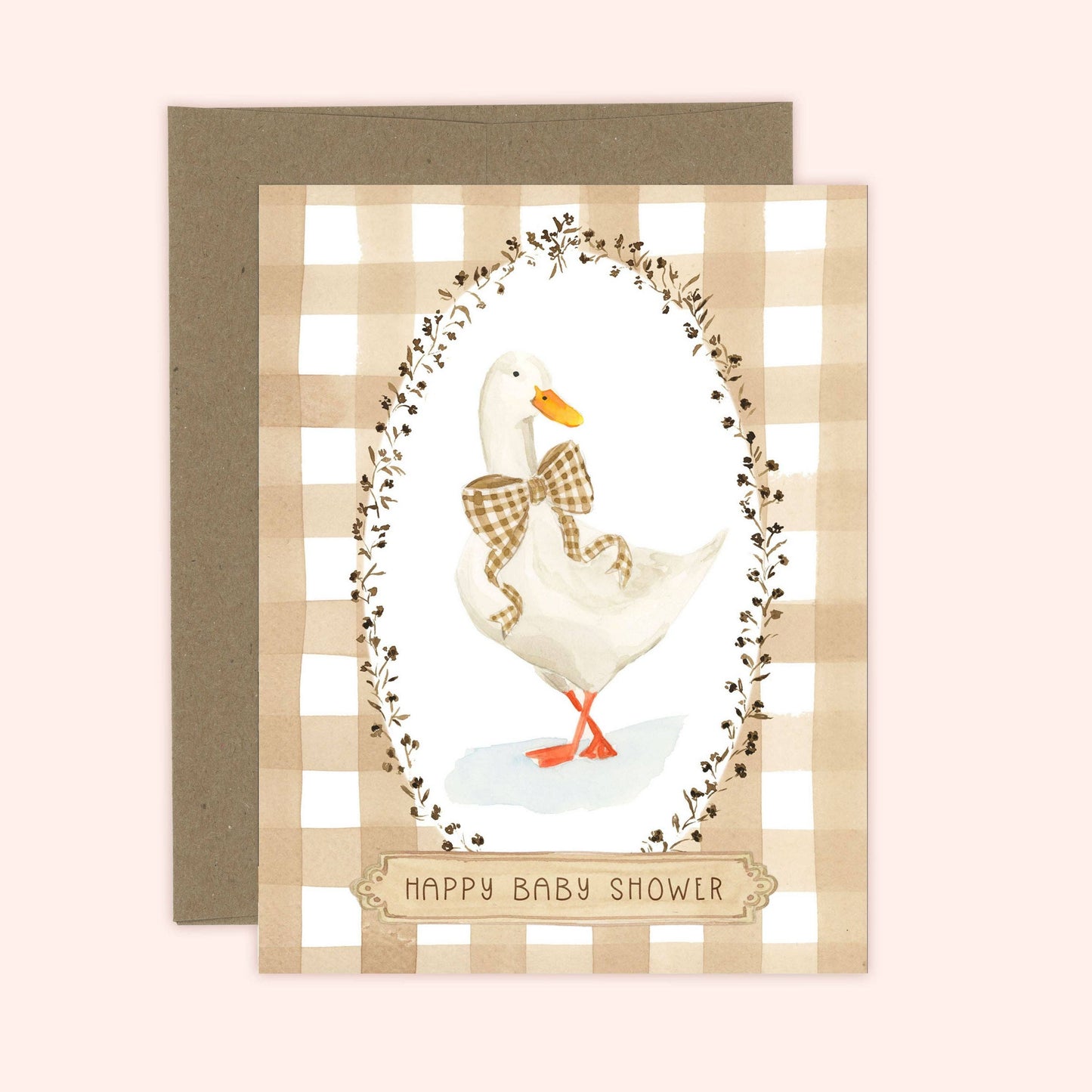 Plaid Baby Shower Card