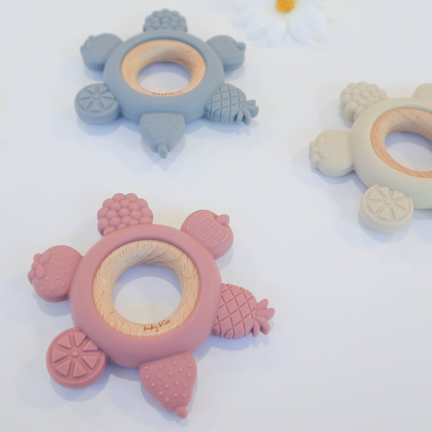 Fruit Teether Ring - Dusty Blue