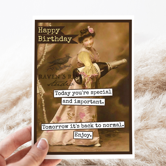 Today You're Special and Important | Birthday Card