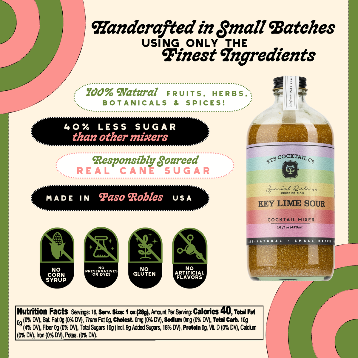 GLITTER Key Lime Sour Cocktail Mixer