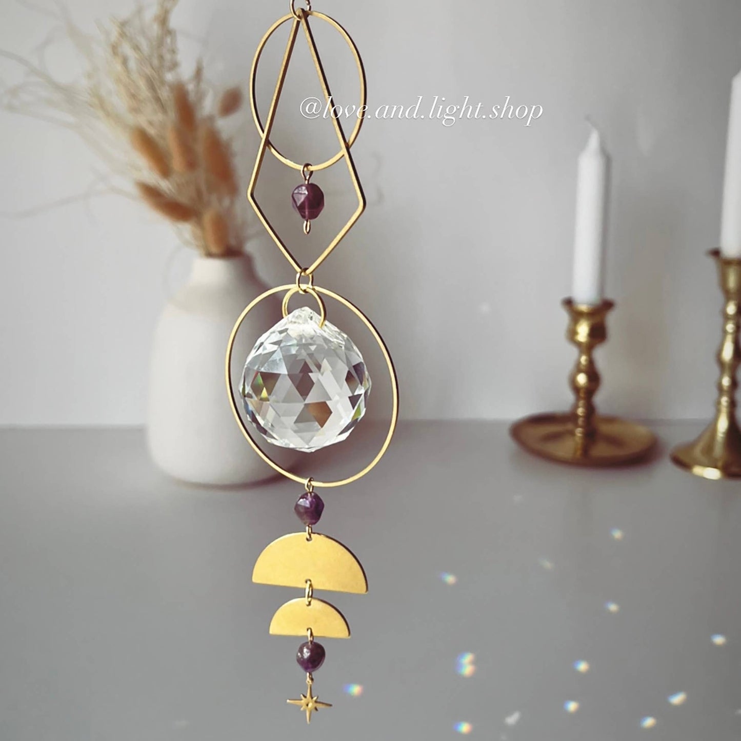 ESTELLA Celestial Suncatcher + Amethyst Crystal Beads