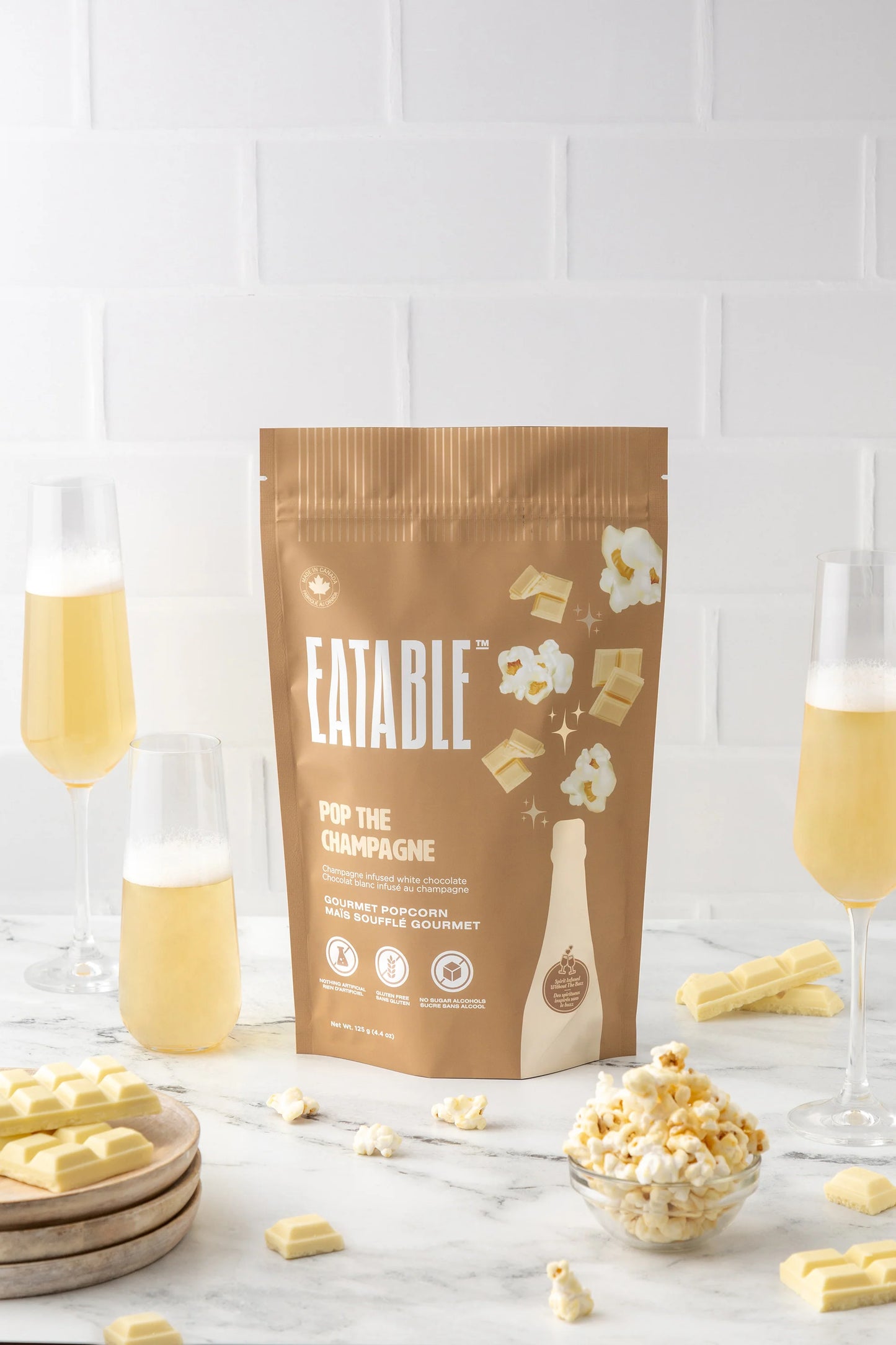 EATABLE - Pop the Champagne - Wine Infused White Chocolate Kettle Corn 40G