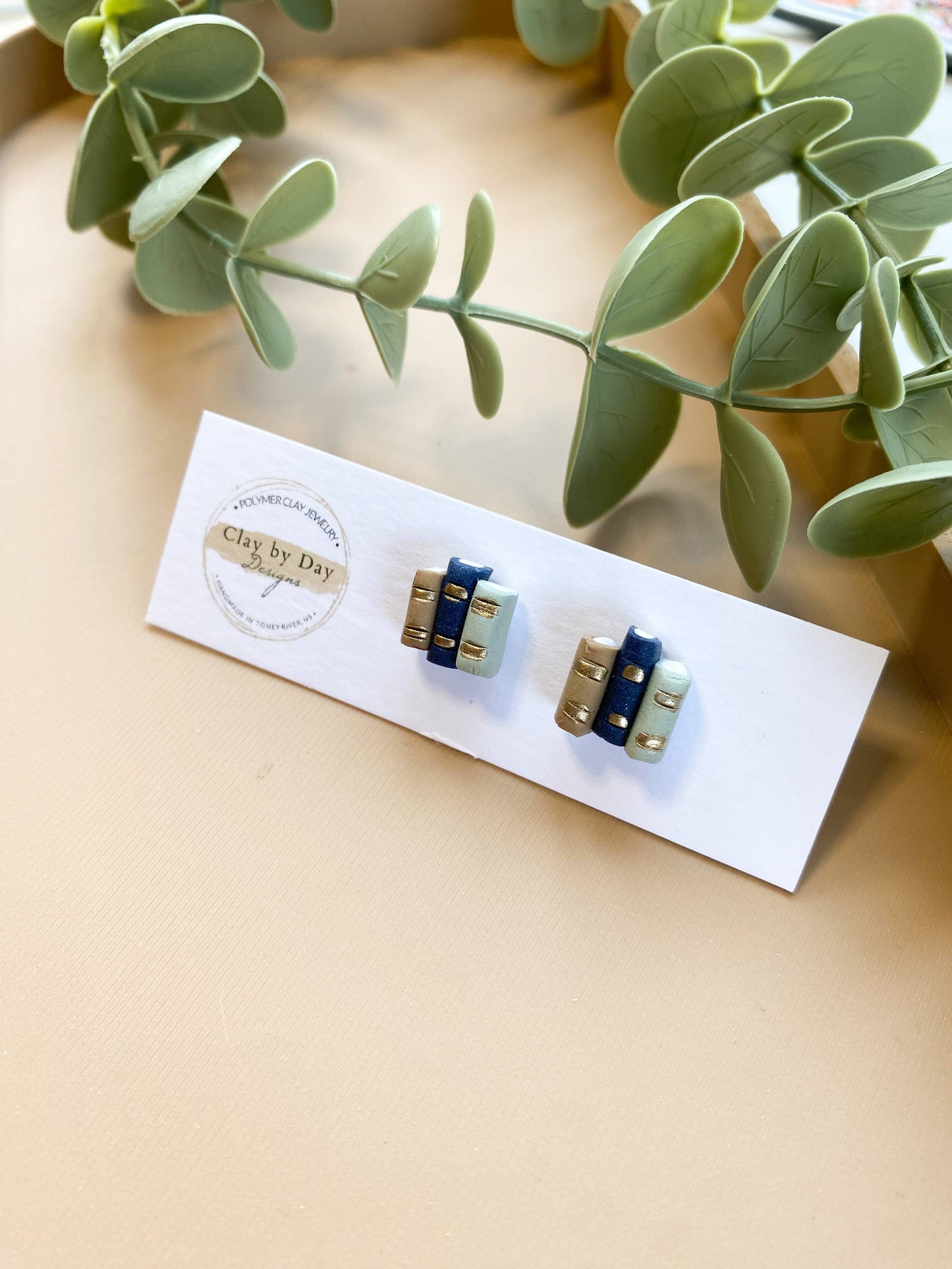 Book Library Stud Earrings  